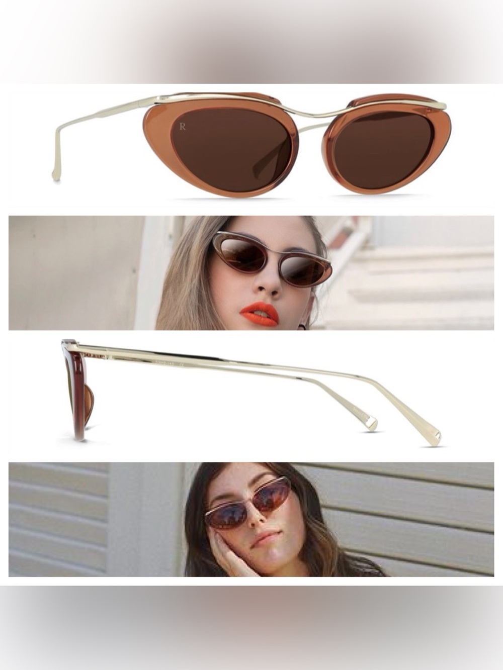RAEN Musings Sunglasses - Like New - Dark Amber, y2k, cat eye, 53x19x145